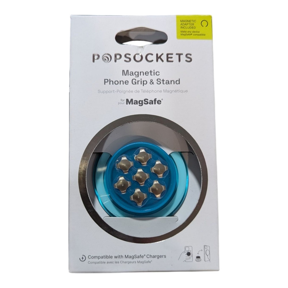 B6-T PopSockets MagSafe Round PopGrip Phone Grip & Stand - Blue (Missing‎ Top)